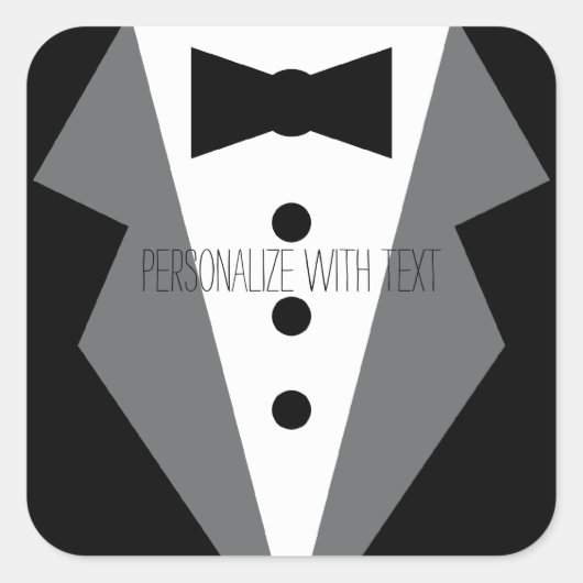Tuxedo Quadratischer Aufkleber (Vorderseite)