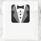 Tuxedo Quadratischer Aufkleber (Tasche)