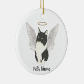Tuxedo Ragamuffin Cat Beileid Memorial Keramik Ornament (Rechts)