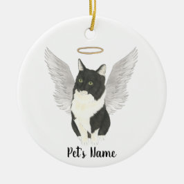 Tuxedo Ragamuffin Cat Beileid Memorial Keramik Ornament