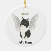 Tuxedo Ragamuffin Cat Beileid Memorial Keramik Ornament (Hinten)
