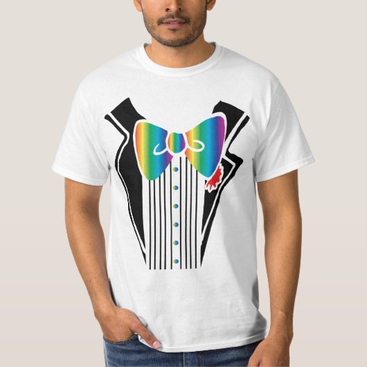 Tuxedo - Rainbow-Krawatte T-Shirt (Vorderseite)