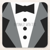 Tuxedo Rechteckiger Pappuntersetzer (Vorderseite)