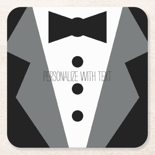 Tuxedo Rechteckiger Pappuntersetzer (Vorderseite)