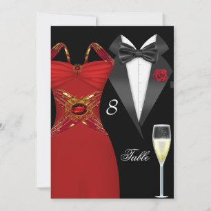 Tuxedo Red Dress Tischnummer Sitzplatz 2