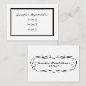 Tuxedo Registrierungskarte in Schwarzweiß Begleitkarte (Vorne/Hinten)