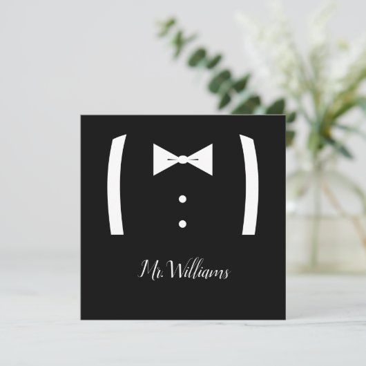 Tuxedo Ring Bearer Vorschlag Card Karte (Stehend Vorderseite)