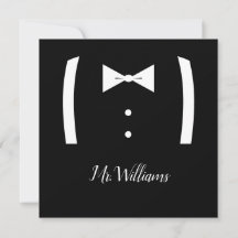 Tuxedo Ring Bearer Vorschlag Card
