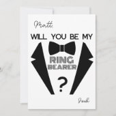 Tuxedo Ring Träger Schwarzweiß-Vorschlagskarte Einladung (Vorderseite)