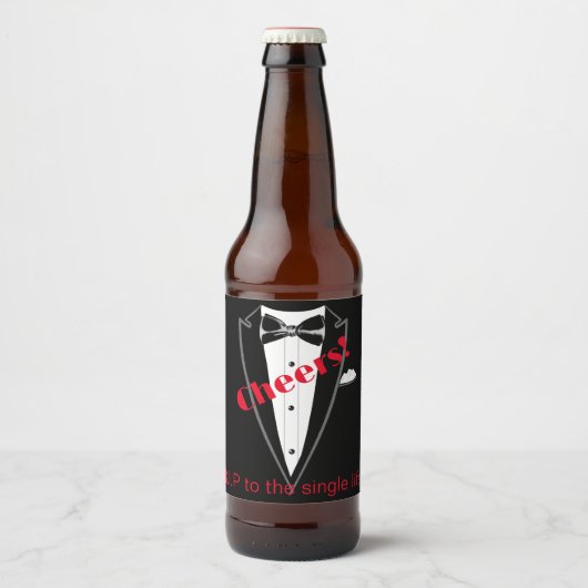 Tuxedo RIP zum Leben des Single Bierflaschenetikett (Vorderseite)