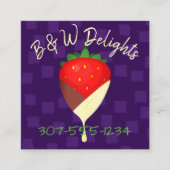 Tuxedo-Schokolade-Erdbeerobst Quadratische Visitenkarte (Vorderseite)