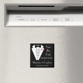 Tuxedo-Schwarz-Krawatte Save the Date Magnet (In Situ (Geschirrspüler))