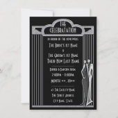 Tuxedo - Schwarz-Silber-Hochzeitsempfang - Einladung (Vorderseite)