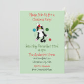 Tuxedo Schwarz-weiß Cat Party Einladung (Stehend Vorderseite)