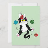 Tuxedo Schwarz-weiß Cat Party Einladung (Rückseite)