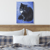Tuxedo, Schwarz-Weiß-Katzenkunst von Renee Lavoie Leinwanddruck (Insitu (Schlafzimmer))