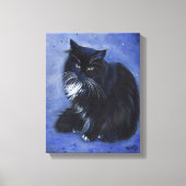 Tuxedo, Schwarz-Weiß-Katzenkunst von Renee Lavoie Leinwanddruck (Vorderseite)
