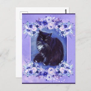 Tuxedo, Schwarz-Weiß-Katzenkunst von Renee Lavoie Postkarte