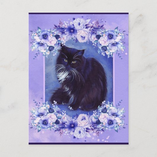 Tuxedo, Schwarz-Weiß-Katzenkunst von Renee Lavoie Postkarte (Vorderseite)