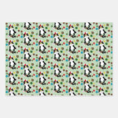 Tuxedo Schwarz-weiße Weihnachtskatze Geschenkpapier Set (Vorderseite 3)