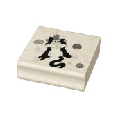 Tuxedo Schwarz-weiße Weihnachtskatze Gummistempel (Stempel)