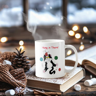 Tuxedo Schwarz-weiße Weihnachtskatze Kaffeetasse