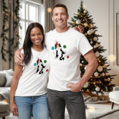 Tuxedo Schwarz-weiße Weihnachtskatze T-Shirt