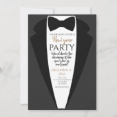 Tuxedo, Schwarze Krawatte neues Jahr Party PTO PTA Einladung (Vorderseite)