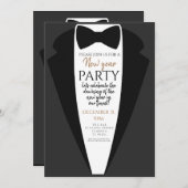 Tuxedo, Schwarze Krawatte neues Jahr Party PTO PTA Einladung (Vorne/Hinten)