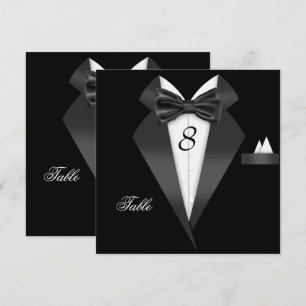 Tuxedo Schwarze Tischnummer Sitzgelegenheit Platzk