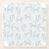 Tuxedo Schwarze und Weiße Katzen Glasuntersetzer (Rückseite)