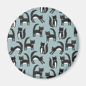 Tuxedo Schwarze und Weiße Katzen Magnet (Vorne)