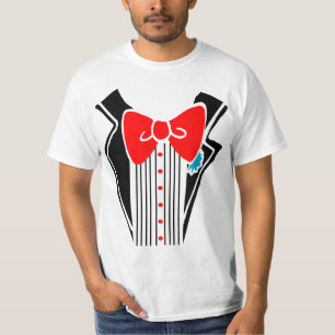 Tuxedo Shirt - Rote Krawatte