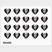 Tuxedo Sticker Heart Shape Sticker (Blatt)