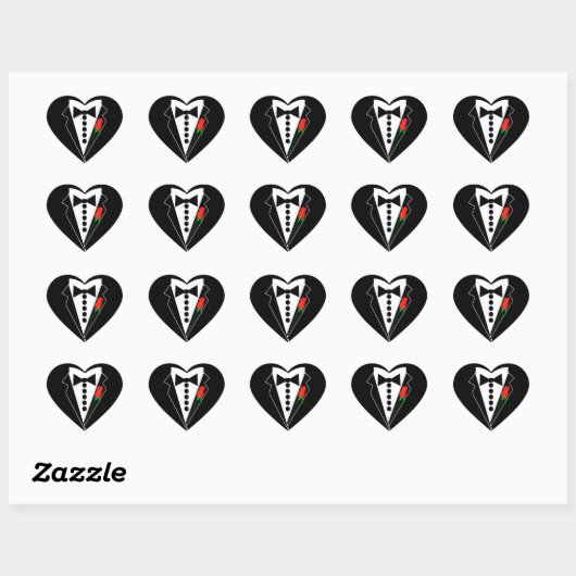 Tuxedo Sticker Heart Shape Sticker (Blatt)
