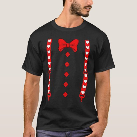 Tuxedo Suspenders und Krawatte für Herzkranzbäume  T-Shirt (Vorderseite)