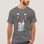 Tuxedo T - Shirt mit roter Krawatte (Vorderseite)