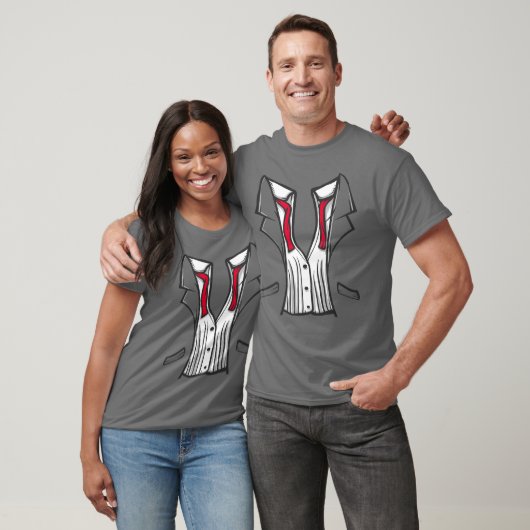 Tuxedo T - Shirt mit roter Krawatte (Unisex)