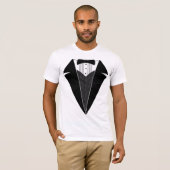 Tuxedo-T - Shirt, weiß mit schwarzem Bowtie T-Shirt (Vorne ganz)
