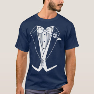 Tuxedo Tailcoat White Krawatte T-Shirt