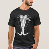 Tuxedo Tailcoat White Krawatte T-Shirt (Vorderseite)