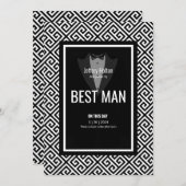 Tuxedo Trauzeuge schwarz-weiß Einladung (Vorne/Hinten)