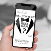 Tuxedo Trauzeuge Schwarzweiß-Vorschlagskarte Einladung