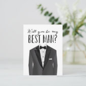 Tuxedo-Trauzeuge| Trauzeuge Einladung (Stehend Vorderseite)