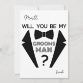 Tuxedo Trauzeugen Schwarzweiß-Vorschlagskarte Einladung (Vorderseite)