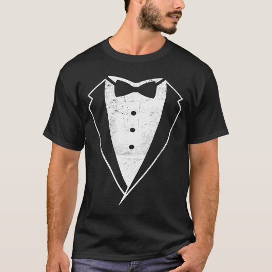 Tuxedo Tux Dinner Jacket Code Schwarzer Krawatte T T-Shirt (Vorderseite)