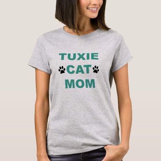 Tuxedo Tuxie Katzen-Mama-T-Shirt T-Shirt (Vorderseite)