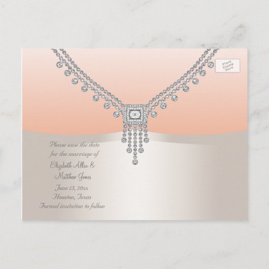 Tuxedo und Dress Save the Date Ankündigungspostkarte (Rückseite)