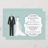 Tuxedo-und KleidProben-Abendessen-Einladung Einladung (Vorne/Hinten)