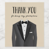 Tuxedo Vielen Dank Trauzeuge Label Weinetikett (Einzelnes Label)